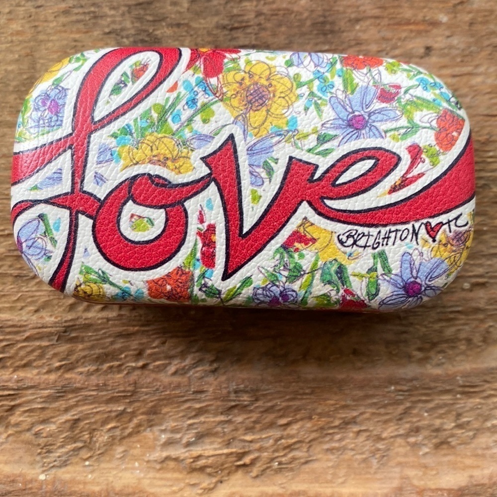 Brighton “Love in Bloom” floral and red small snap case